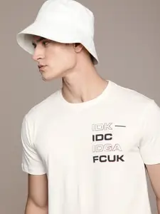 FCUK Typography Placement Print Pure Cotton T-shirt