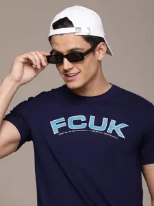 FCUK Men Pure Cotton Brand Logo Printed T-shirt
