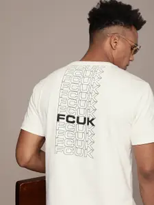 FCUK Men Brand Logo Printed Pure Cotton T-shirt