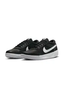 Nike Men Black Leather ZOOM COURT LITE 3 Tennis Shoes