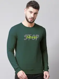 Friskers Men Printed Fleece Round Neck Sweatshirt