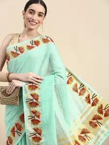 MOHEY Striped Sequinned Saree