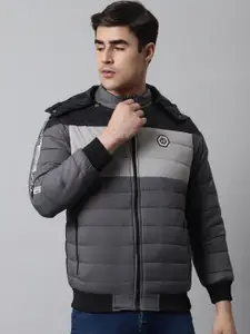 Cantabil Men Colourblocked Lightweight Hooded Padded Jacket