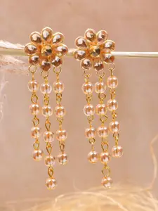 Crunchy Fashion Gold-Plated Floral Drop Earrings
