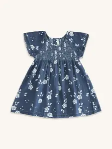 Pantaloons Baby Girls Floral Printed Cotton Fit and Flare Mini Dress