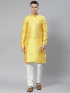 Luxrio Men Floral Embroidered Kurta with Pyjamas
