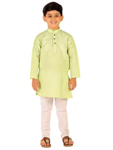 Pro-Ethic STYLE DEVELOPER Boys Geometric Printed Pure Cotton Kurta with Pyjamas