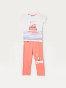 Fame Forever by Lifestyle Girls Snoopy Printed T-shirt with Trousers
