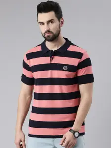 DIXCY SCOTT Men Striped Polo Collar T-shirt