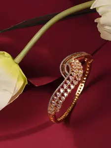 Saraf RS Jewellery Women Gold-Plated  American Diamond Bangle-Style Bracelet