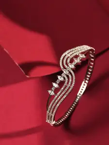 Saraf RS Jewellery Women Silver-Plated American Diamond Bangle-Style Bracelet