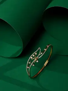 Saraf RS Jewellery Women Brass American Diamond Gold-Plated Bangle-Style Bracelet