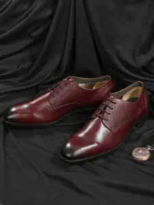 House of Pataudi Men Leather Formal Derbys Shoes