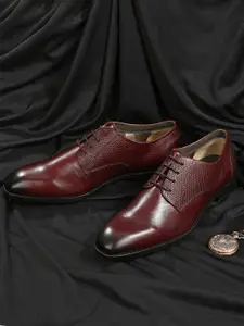 House of Pataudi Men Leather Formal Derbys Shoes