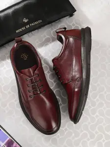 House of Pataudi Men Leather Formal Derbys Shoes