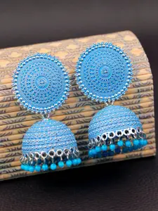 Crunchy Fashion Women Silver-Plated Classic Jhumkas Earrings