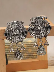 Crunchy Fashion Silver Plated Oxidised Classic Drop Earrings