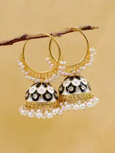 Crunchy Fashion Gold-Plated Classic Jhumkas Earrings
