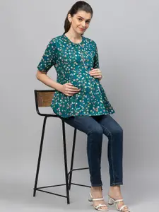 AV2 Floral Printed Pure Cotton Maternity Top