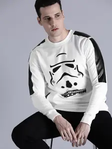 Kook N Keech Star Wars Men White Printed Sweatshirt