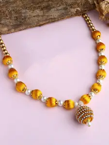 AKSHARA Girls Gold Plated Silk Thread Necklace