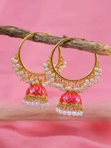 Crunchy Fashion Classic Jhumkas Earrings With Pearls