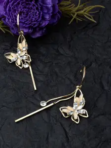 Unwind by Yellow Chimes Gold Plated Contemporary Drop Earrings