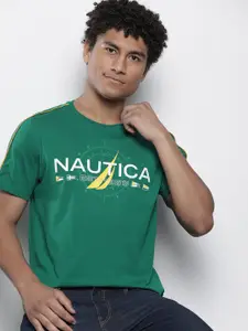 Nautica Brand Logo Embossed Pure Cotton T-shirt