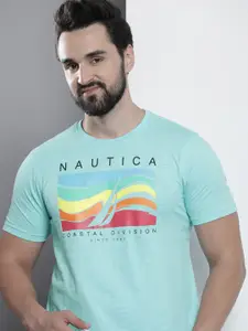 Nautica Graphic Printed Pure Cotton Casual T-shirt