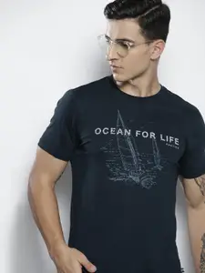 Nautica Men Pure Cotton Typography Printed T-shirt