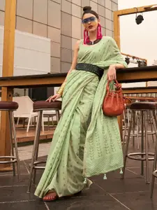 Saree mall Floral Woven Design Silk Blend Banarasi Saree