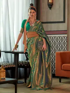 Saree mall Woven Design Zari Silk Blend Kanjeevaram Saree