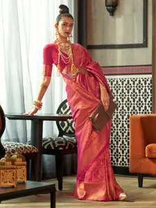 Saree mall Woven Design Zari Silk Blend Kanjeevaram Saree