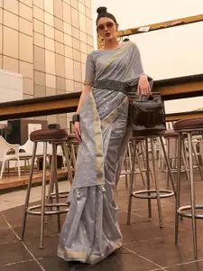 Saree mall Ethnic Motifs Zari Woven Design Silk Blend Banarasi Sarees