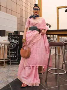 Saree mall Ethnic Motifs Zari Silk Blend Banarasi Sarees