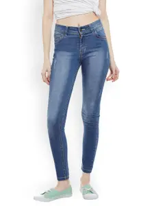 Miss Chase Women Blue Skinny Fit High-Rise Clean Look Stretchable Jeans