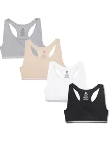 Charm n Cherish Pack of 4 Non-Wired All Day Comfort Sports Bra