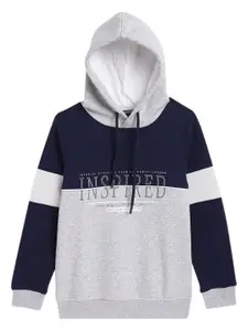 Cantabil Boys Colourblocked Fleece Hooded Sweatshirt