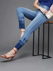 Miss Chase Women Blue Skinny Fit High-Rise Clean Look Jeans