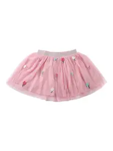 Peter England Girls Embellished Pure Cotton Flared Mini Skirt