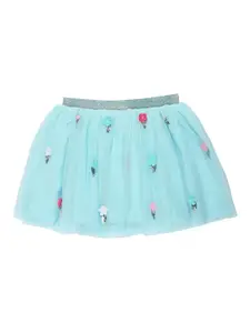 Peter England Girls Embellished Pure Cotton Mini Flared Skirts