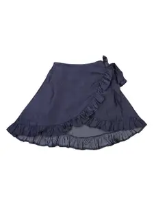 Peter England Girls Wrap around Flared Skirt