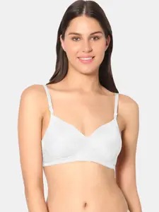 Sonari Floral Printed Lightly Padded Non-Wired All Day Comfort T-Shirt Bra crockswhite