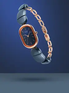 Titan Women Blue Brass Dial & Blue Ceramic Bracelet Style Straps Analogue Watch