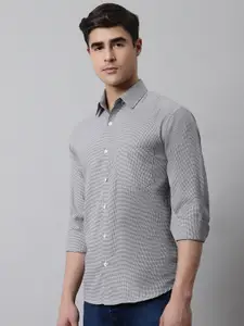 JAINISH Men Cotton Classic Micro Checks Striped Casual Shirt