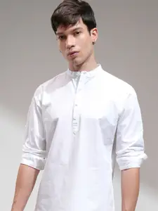 HIGHLANDER Men White Slim Fit Solid Casual Shirt