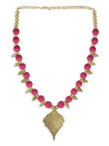 AKSHARA German Silver Gold Plated Pendant Necklace