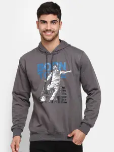 V-Mart Men Printed Cotton Hooded Sweatshirt