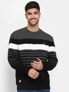 V-Mart Men Striped Cotton Sweatshirt