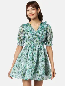 People Floral Fit and Flare Dress